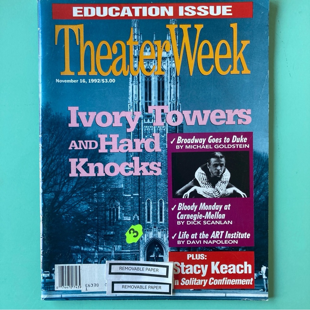 Carnegie-Mellon's Cuts - Mikhail Baryshinkov Theater Week Magazine Nov 16 1992